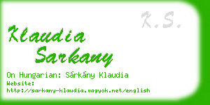 klaudia sarkany business card